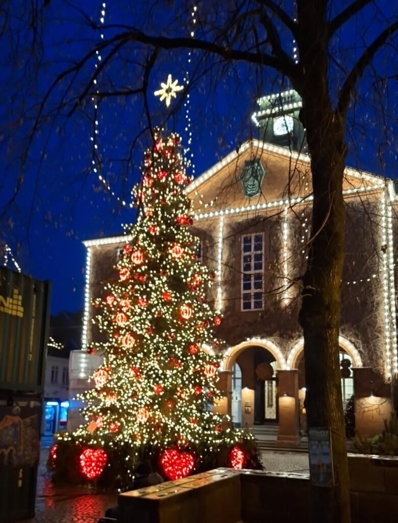 Juletræ foran rådhuset i Kolding